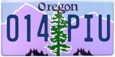 OR license plate 014PIU