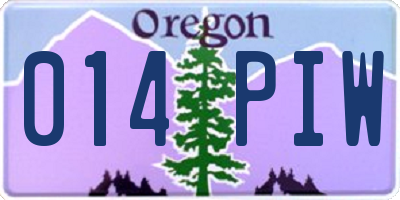 OR license plate 014PIW