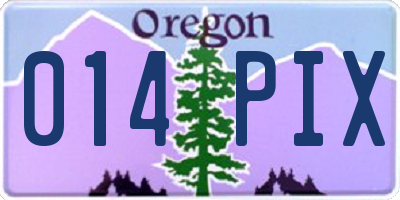 OR license plate 014PIX