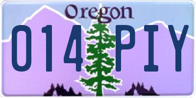 OR license plate 014PIY