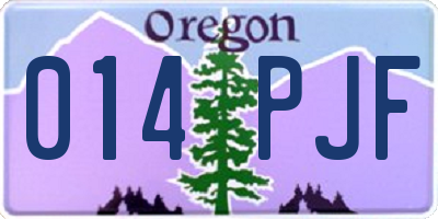 OR license plate 014PJF