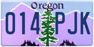 OR license plate 014PJK