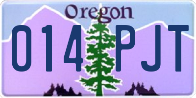 OR license plate 014PJT