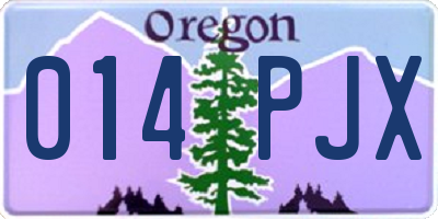 OR license plate 014PJX