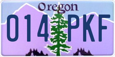 OR license plate 014PKF