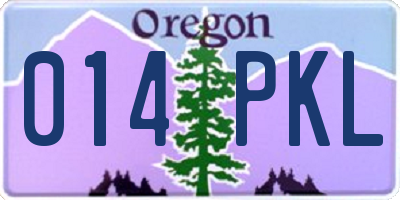 OR license plate 014PKL