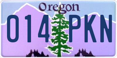 OR license plate 014PKN