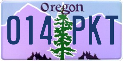 OR license plate 014PKT