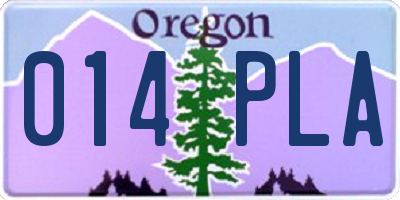 OR license plate 014PLA