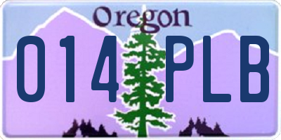 OR license plate 014PLB