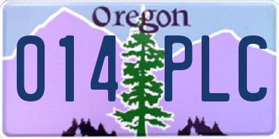 OR license plate 014PLC