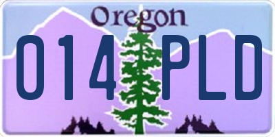OR license plate 014PLD