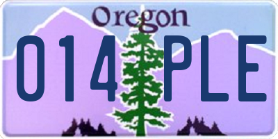 OR license plate 014PLE