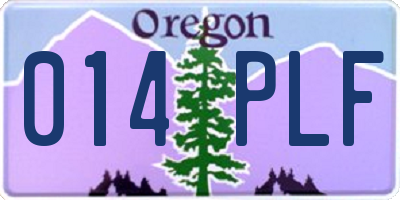 OR license plate 014PLF