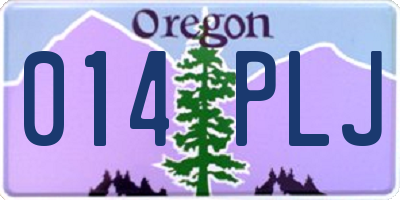 OR license plate 014PLJ