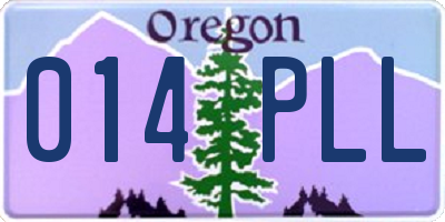 OR license plate 014PLL