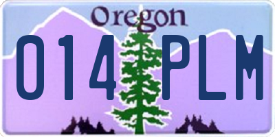 OR license plate 014PLM