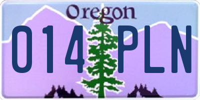 OR license plate 014PLN
