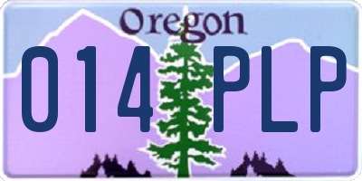 OR license plate 014PLP