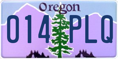 OR license plate 014PLQ