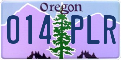 OR license plate 014PLR