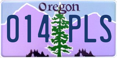 OR license plate 014PLS