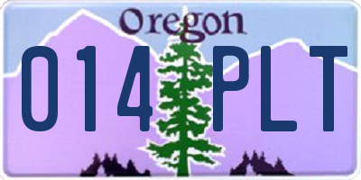 OR license plate 014PLT