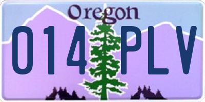 OR license plate 014PLV