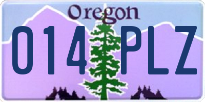 OR license plate 014PLZ