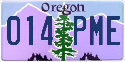 OR license plate 014PME