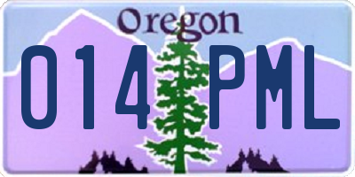 OR license plate 014PML