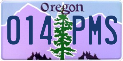 OR license plate 014PMS