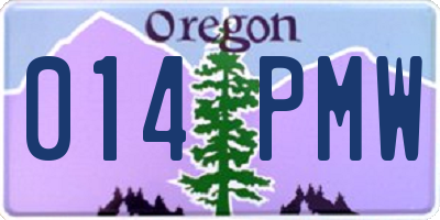 OR license plate 014PMW