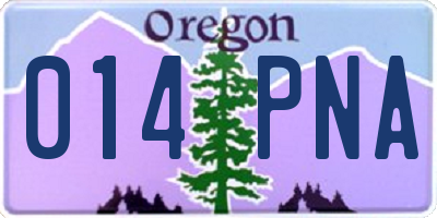 OR license plate 014PNA