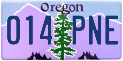 OR license plate 014PNE