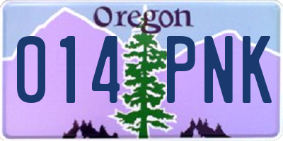 OR license plate 014PNK