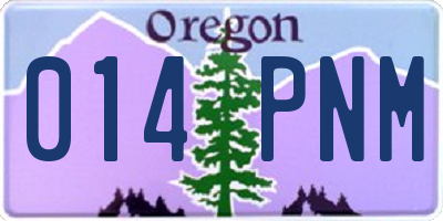 OR license plate 014PNM