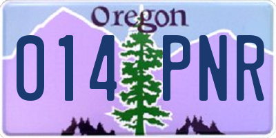 OR license plate 014PNR