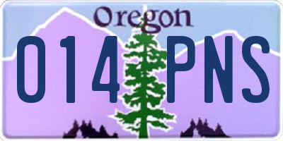 OR license plate 014PNS