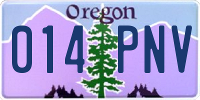 OR license plate 014PNV