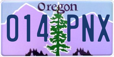 OR license plate 014PNX