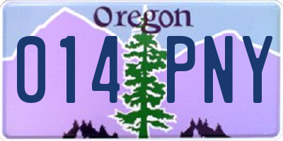 OR license plate 014PNY