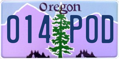 OR license plate 014POD