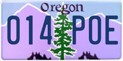 OR license plate 014POE