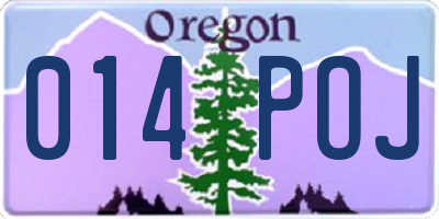 OR license plate 014POJ