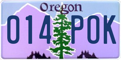OR license plate 014POK