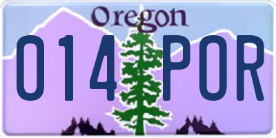 OR license plate 014POR