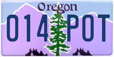 OR license plate 014POT