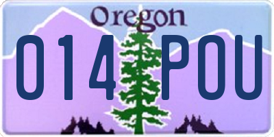 OR license plate 014POU