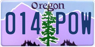 OR license plate 014POW
